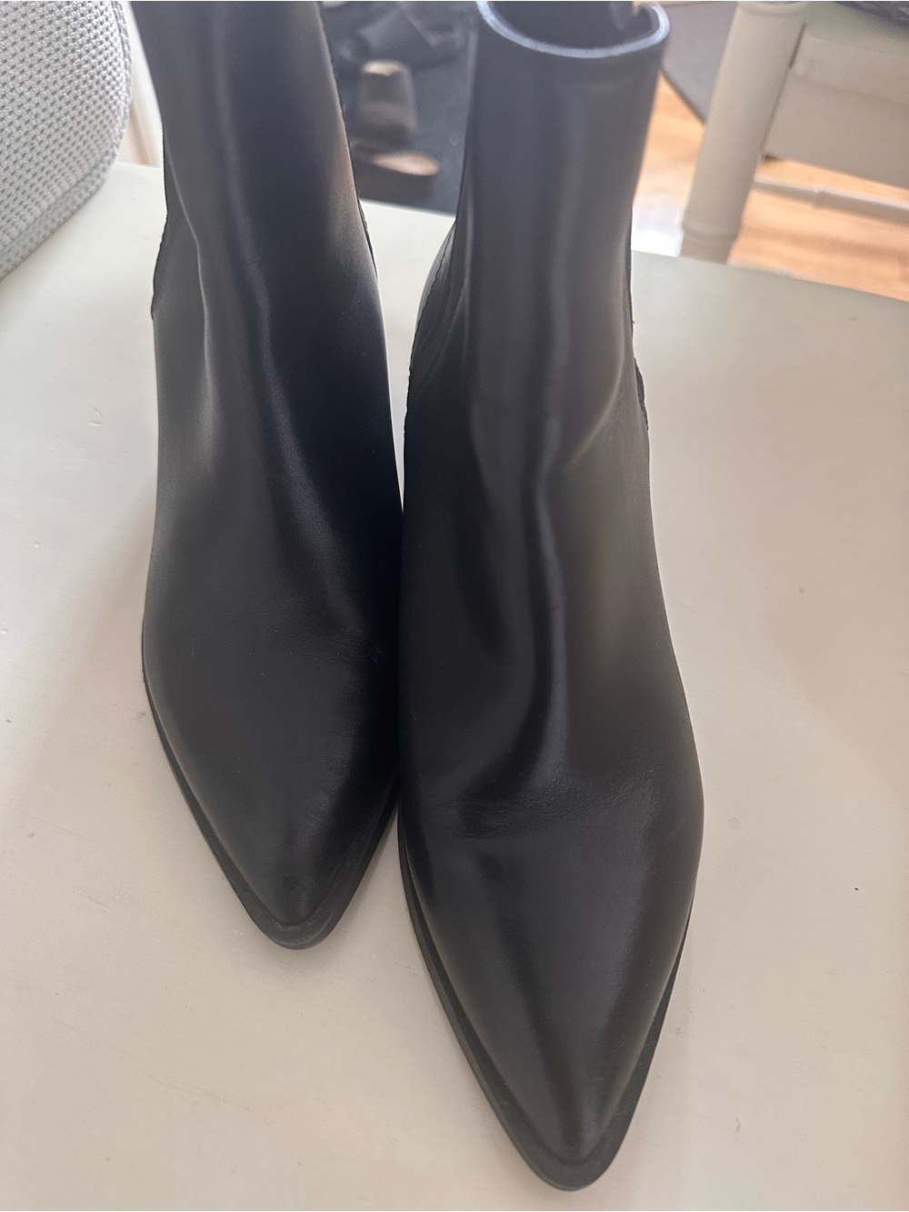 Steve Madden Black Pointed Toe Ankle Booties